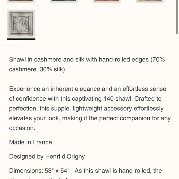 Hermes Shawl Scarf  Festival des Amazones Bandana Stole Cashmere Silk 140 NWT - Picture 5 of 14
